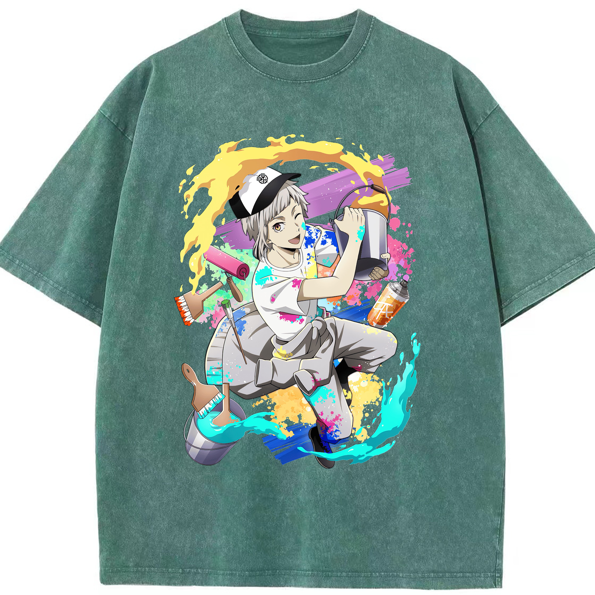 （画像用） 文豪ストレイドッグス Bungo Stray Dogs 綿100% ヴィンテージ風 半袖Tシャツ（フロントプリント）